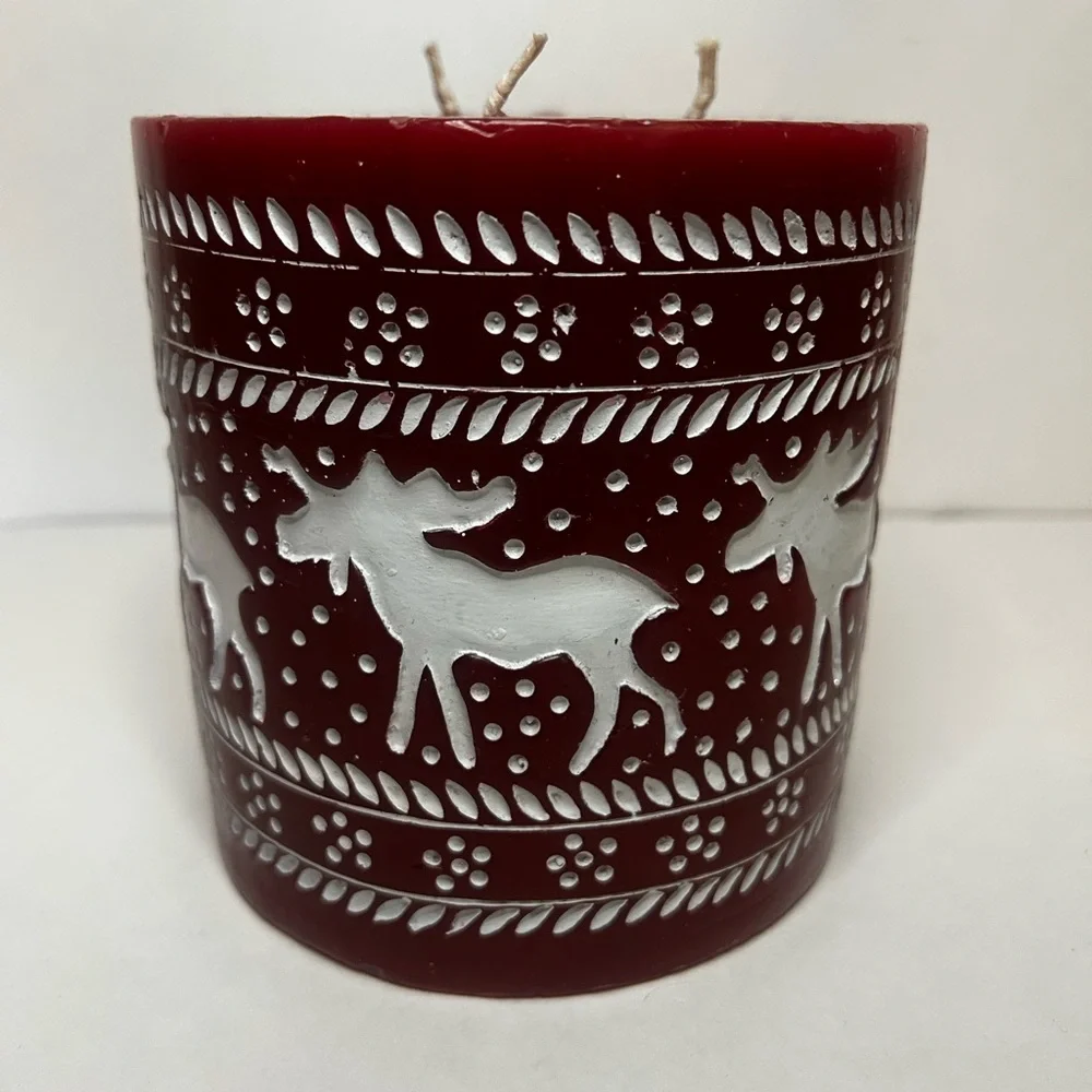 Sur La Table Moose Candle Cabin Lodge Christmas 3 Wick